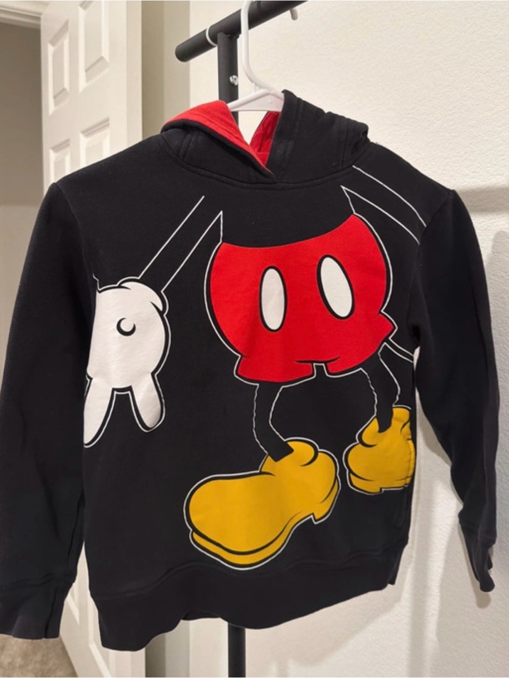 Disney Black Hoodie with Red, Yellow & White Mickey Graphic size 7/8